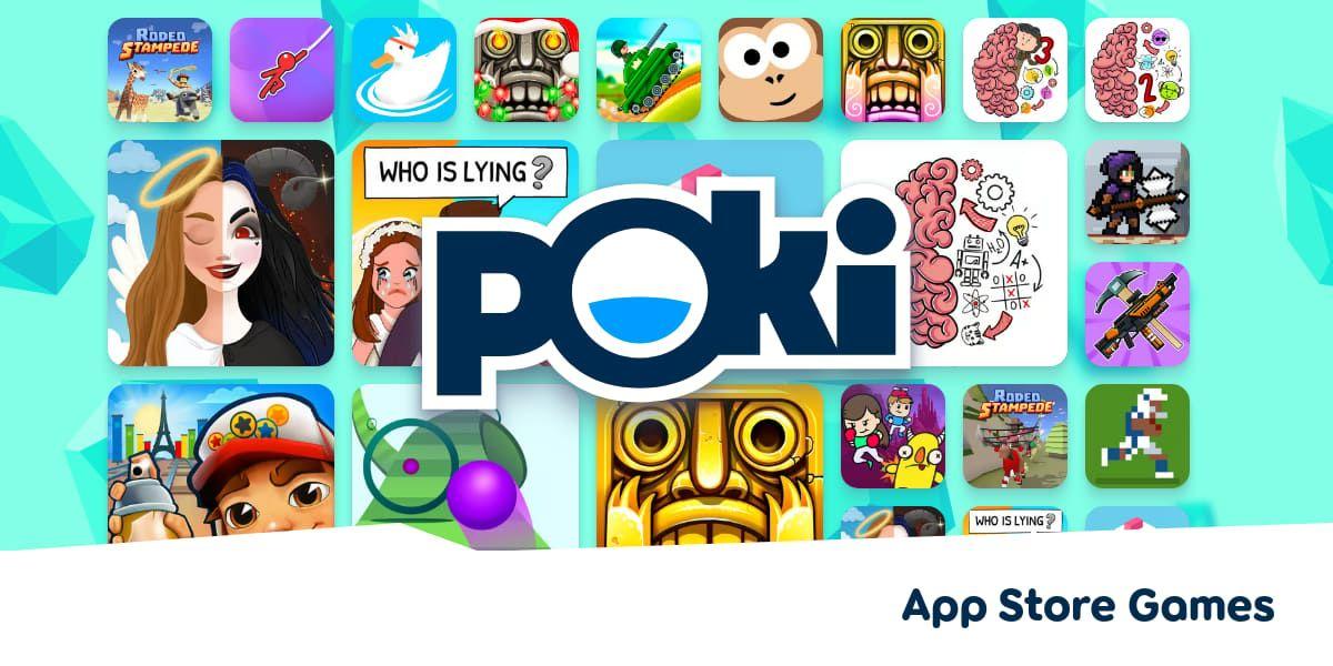 POKi Games homepage showcasing popular titles